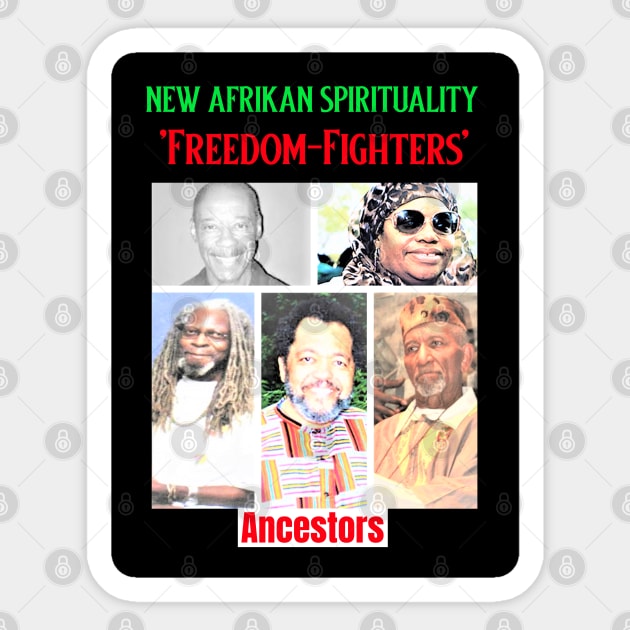 New Afrikan Freedom-Fighting Ancestors Sticker by Black Expressions